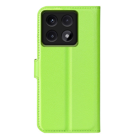 EIDERWOOD Xiaomi 14T Litchi Læder Flip Cover m. Pung - Grøn