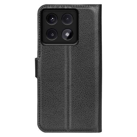 EIDERWOOD Xiaomi 14T Pro Litchi Læder Flip Cover m. Pung - Sort