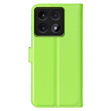 EIDERWOOD Xiaomi 14T Pro Litchi Læder Flip Cover m. Pung - Grøn