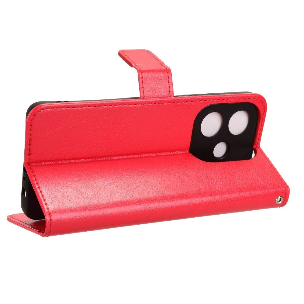 EIDERWOOD - Oppo A60 / A40M / A40 - Kunstlæder Flip Cover m. Kortholder og Håndledsrem - Rød