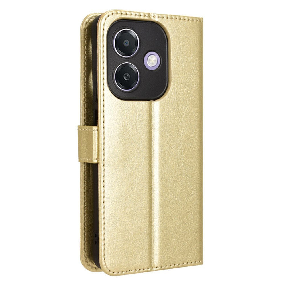 EIDERWOOD - Oppo A60 / A40M / A40 - Kunstlæder Flip Cover m. Kortholder og Håndledsrem - Guld