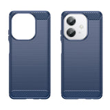 Oppo A60 / A40m / A40 - EIDERWOOD Brushed Carbon Fiber Fleksibelt Plastik Cover - Blå
