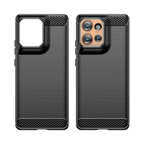 EIDERWOOD Motorola Edge 50 Cover m. Carbon Fiber Texture - Sort
