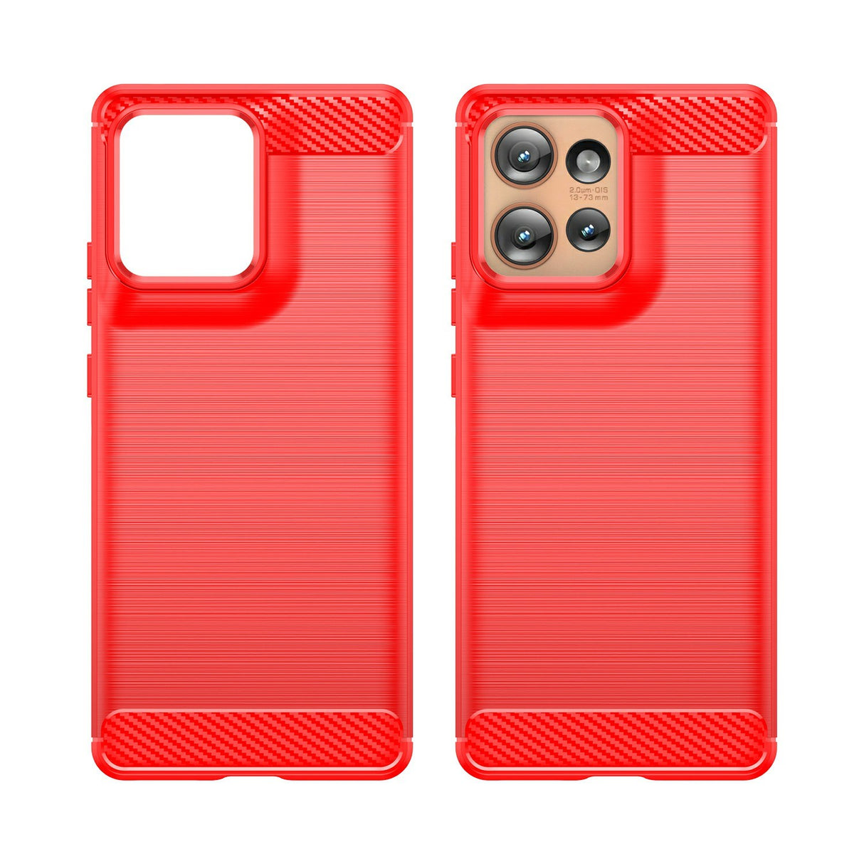 EIDERWOOD Motorola Edge 50 Cover m. Carbon Fiber Texture - Rød