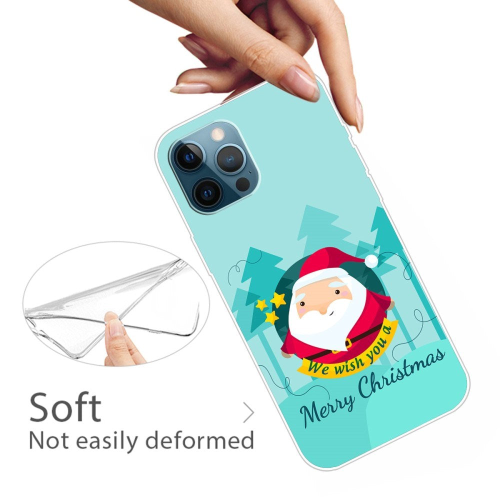 EIDERWOOD iPhone 16 Pro Max Fleksibelt Plast Bagside Julecover - Merry Christmas - Tegneserie Julemand