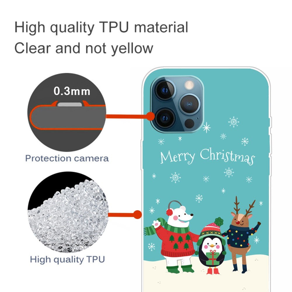 EIDERWOOD iPhone 16 Pro Max Fleksibelt Plast Bagside Julecover - Merry Christmas - Venner i Sneen