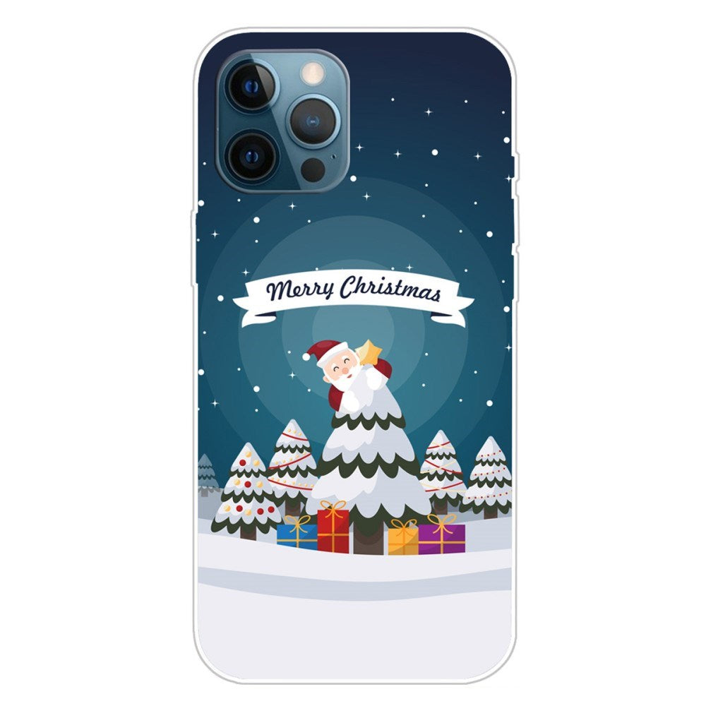 EIDERWOOD iPhone 16 Pro Fleksibelt Plast Bagside Julecover - Merry Christmas - Julemand I Juletræ