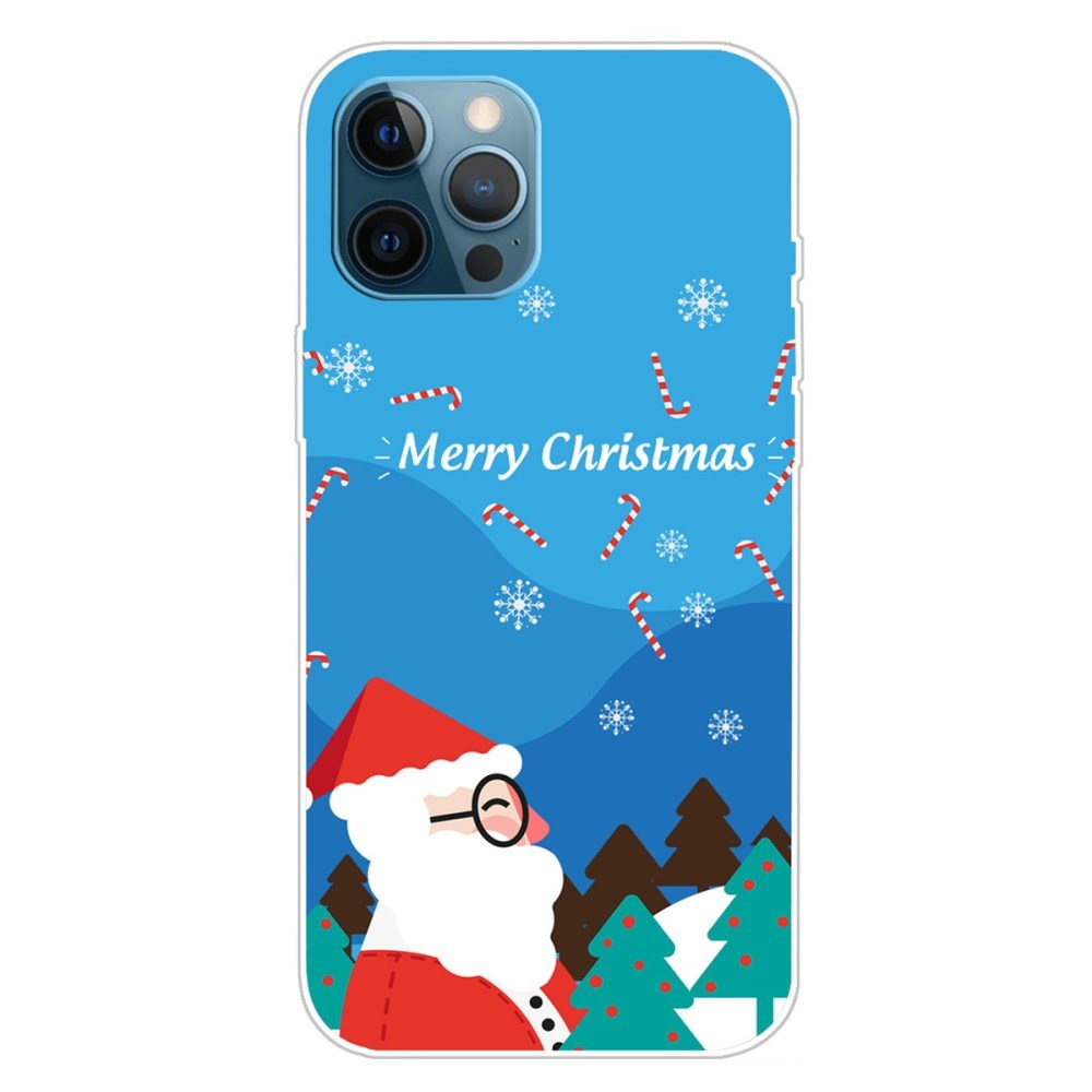 EIDERWOOD iPhone 16 Pro Fleksibelt Plast Bagside Julecover - Merry Christmas - Julemanden i Snevejr