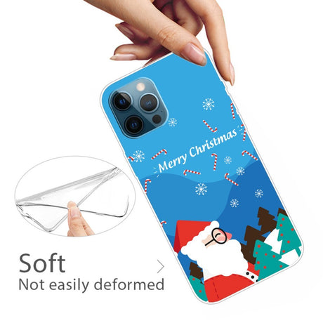 EIDERWOOD iPhone 16 Pro Fleksibelt Plast Bagside Julecover - Merry Christmas - Julemanden i Snevejr