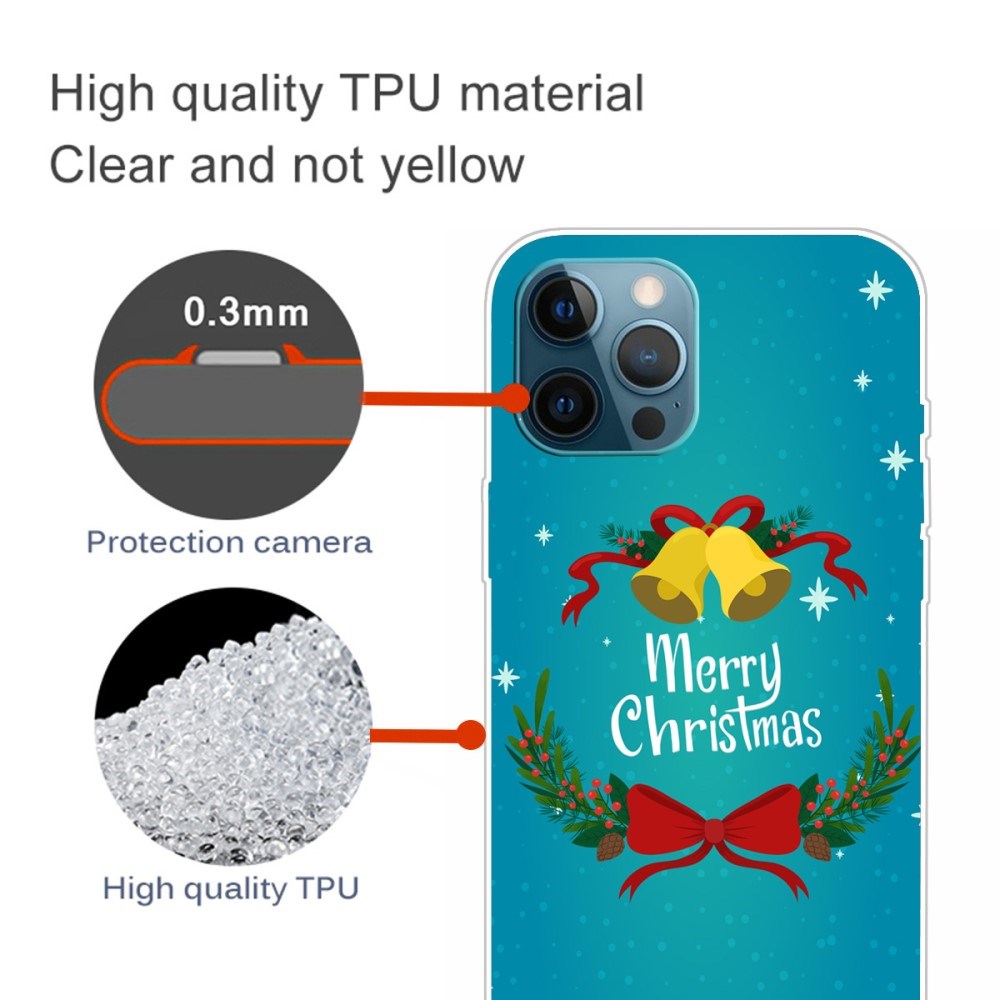 EIDERWOOD iPhone 16 Pro Fleksibelt Plast Bagside Julecover - Merry Christmas - Juleklokker