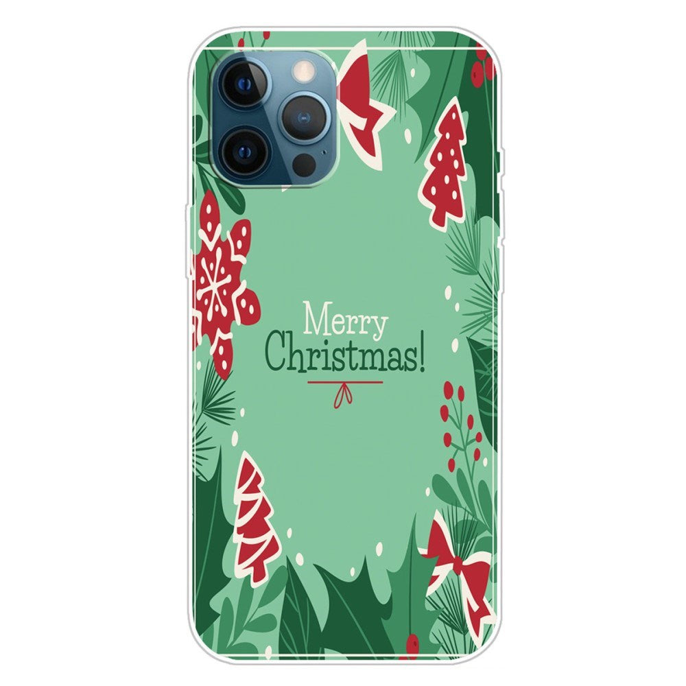 EIDERWOOD iPhone 16 Pro Fleksibelt Plast Bagside Julecover - Merry Christmas - Juleelementer