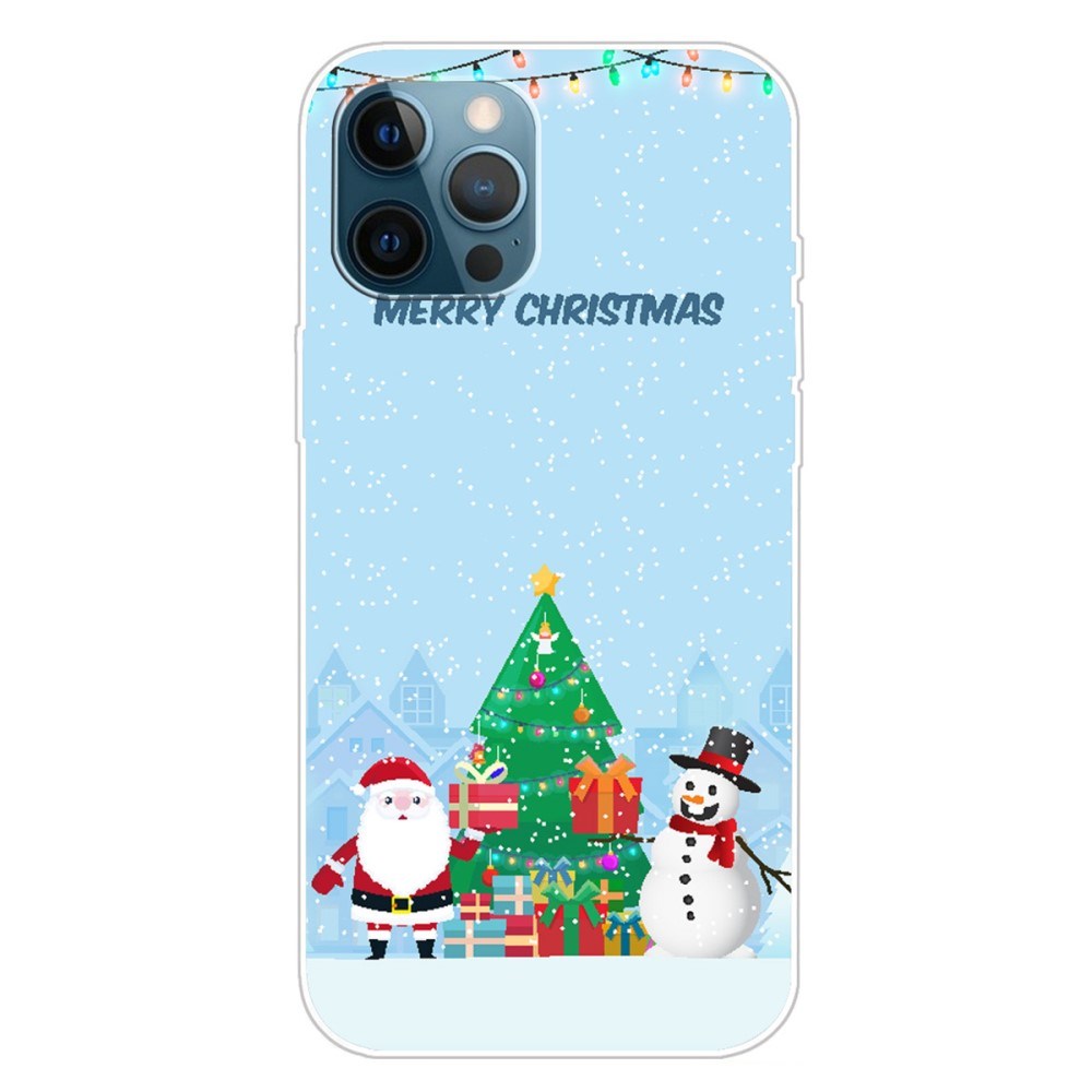 EIDERWOOD iPhone 16 Pro Fleksibelt Plast Bagside Julecover - Merry Christmas - Julemand & Snemand