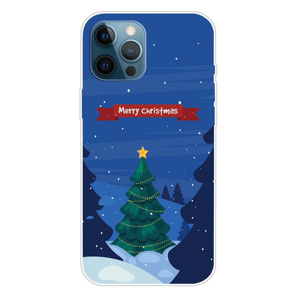 EIDERWOOD iPhone 16 Pro Fleksibelt Plast Bagside Julecover - Merry Christmas - Juletræ