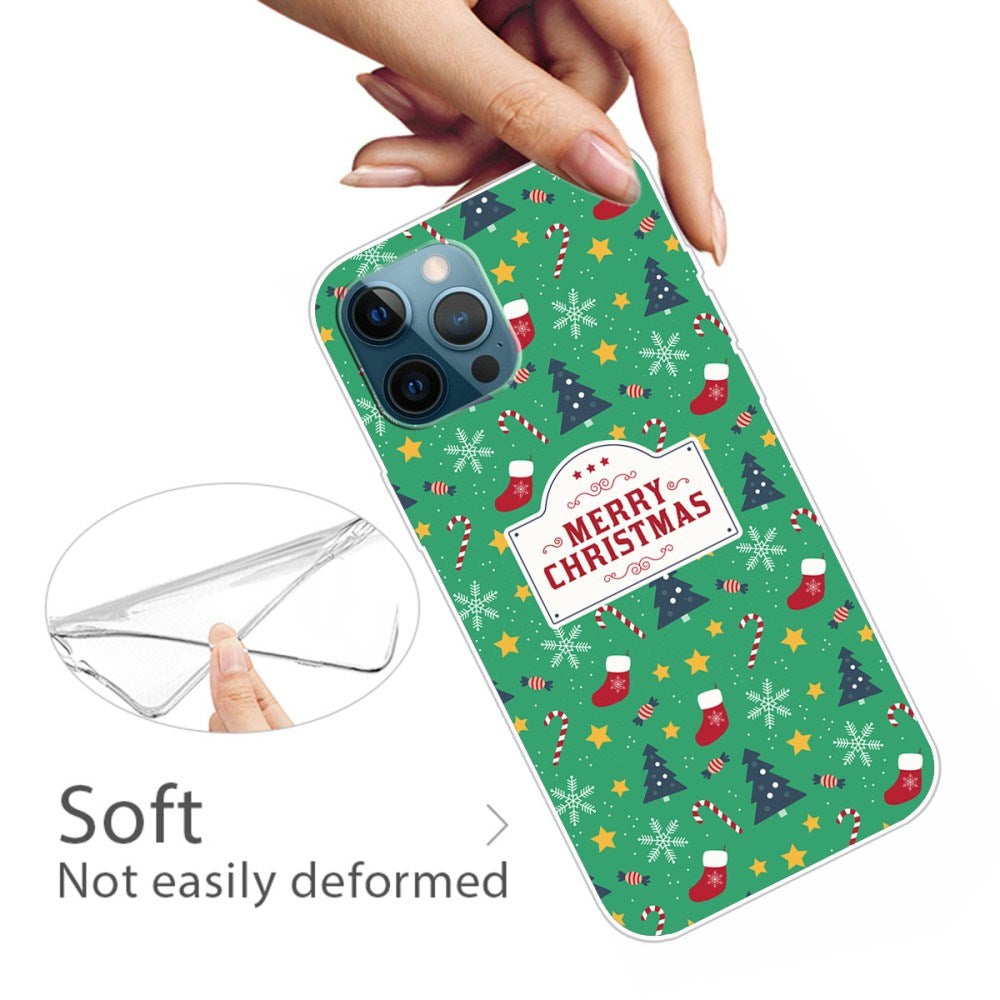 EIDERWOOD iPhone 16 Pro Fleksibelt Plast Bagside Julecover - Merry Christmas - Juletema