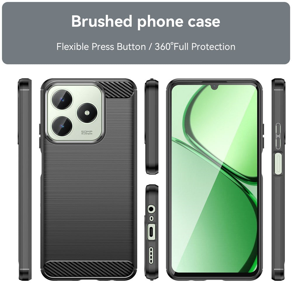 EIDERWOOD Realme Note 60x (4G) / C63 (4G) / C61 (4G) Carbon Fiber Mobil Cover - Sort