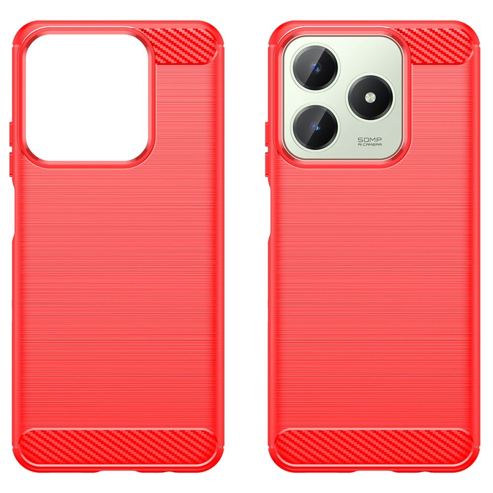 EIDERWOOD Realme Note 60x (4G) / C63 (4G) / C61 (4G) Carbon Fiber Mobil Cover - Rød