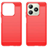 EIDERWOOD Realme Note 60x (4G) / C63 (4G) / C61 (4G) Carbon Fiber Mobil Cover - Rød