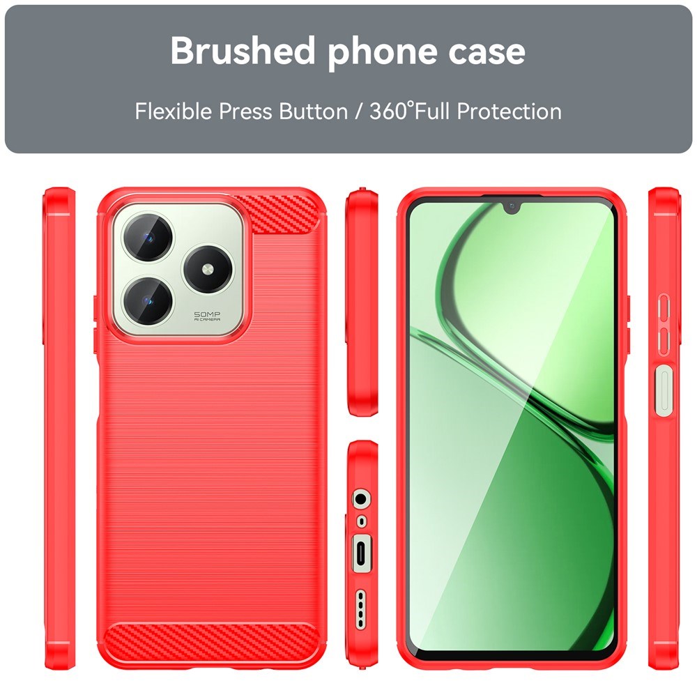 EIDERWOOD Realme Note 60x (4G) / C63 (4G) / C61 (4G) Carbon Fiber Mobil Cover - Rød