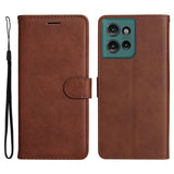 Motorola Edge 50 Wallet Flip Læder Cover m. Pung - Mørkebrun