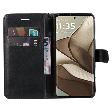 Motorola Edge 50 Wallet Flip Læder Cover m. Pung - Sort