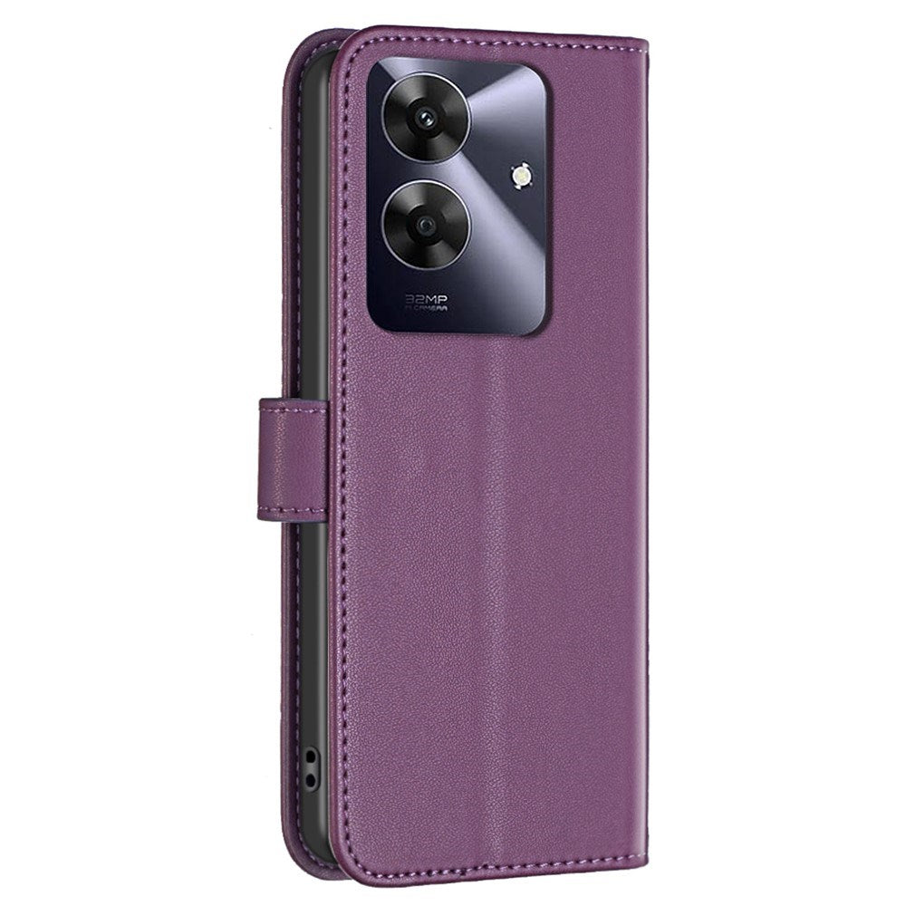 Realme Note 60 / 60x (4G) / C63 (4G) / C61 (4G) Kunstlæder Flip Cover m. Ståfunktion & Kortholder - Lilla