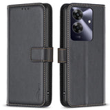 Realme Note 60 / 60x (4G) / C63 (4G) / C61 (4G) Kunstlæder Flip Cover m. Ståfunktion & Kortholder - Sort