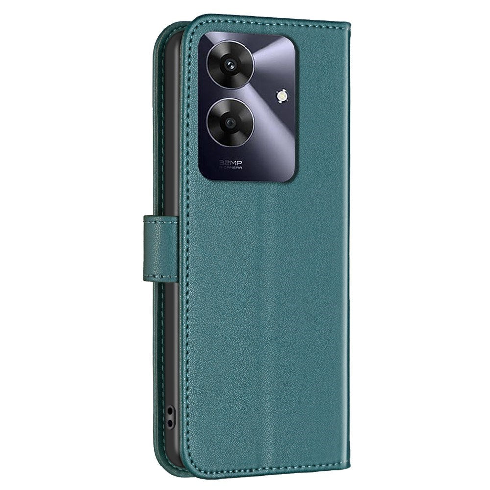 Realme Note 60 / 60x (4G) / C63 (4G) / C61 (4G) Kunstlæder Flip Cover m. Ståfunktion & Kortholder - Grøn