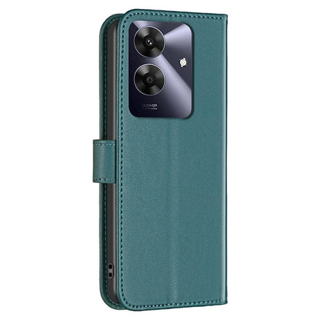 Realme Note 60 / 60x (4G) / C63 (4G) / C61 (4G) Kunstlæder Flip Cover m. Ståfunktion & Kortholder - Grøn