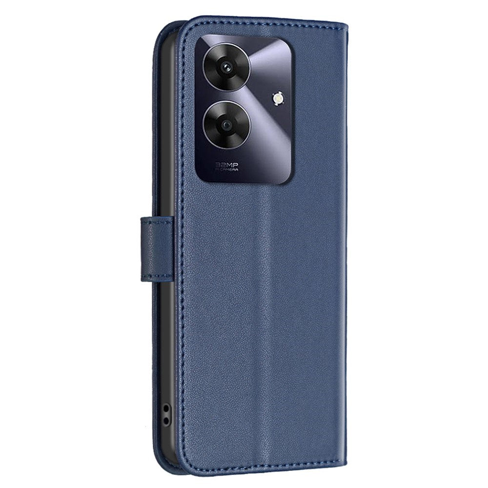 Realme Note 60 / 60x (4G) / C63 (4G) / C61 (4G) Kunstlæder Flip Cover m. Ståfunktion & Kortholder - Blå