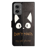 EIDERWOOD Motorola Moto G55 Flip Case inkl. Pung og Ståfunktion - "Don't Touch My Cell Phone"