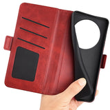 EIDERWOOD Xiaomi Redmi 14C / Poco C75 - Kunstlæder Flip Cover m. Kortholder & Stander - Rød