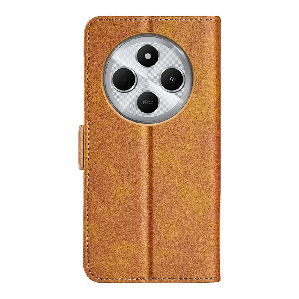 EIDERWOOD Xiaomi Redmi 14C / Poco C75 - Kunstlæder Flip Cover m. Kortholder & Stander - Lysebrun