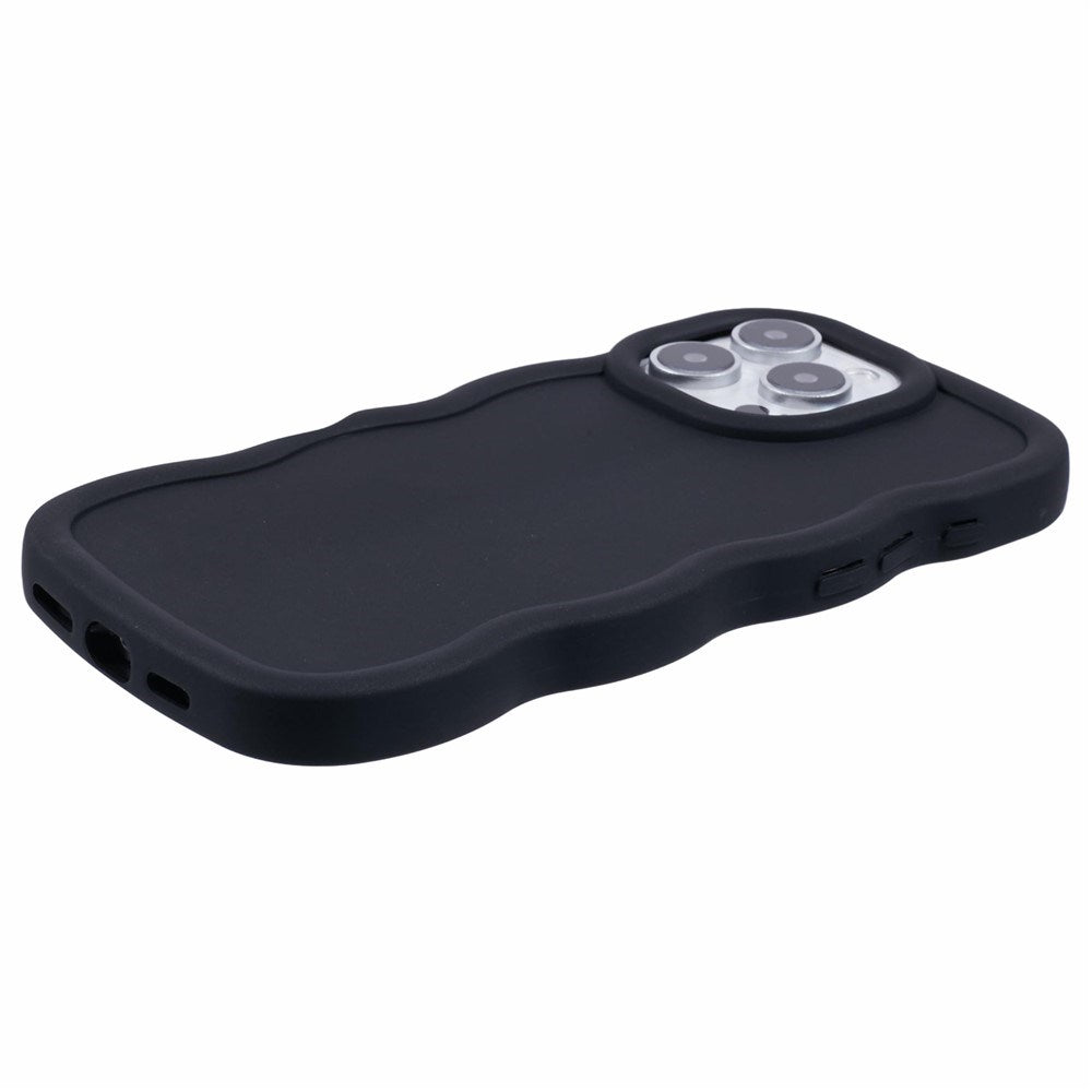 EIDERWOOD iPhone 16 Pro Fleksibelt Plastik Wavy Mobil Cover - Sort