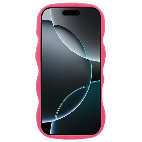 EIDERWOOD iPhone 16 Pro Fleksibelt Plastik Wavy Mobil Cover - Pink