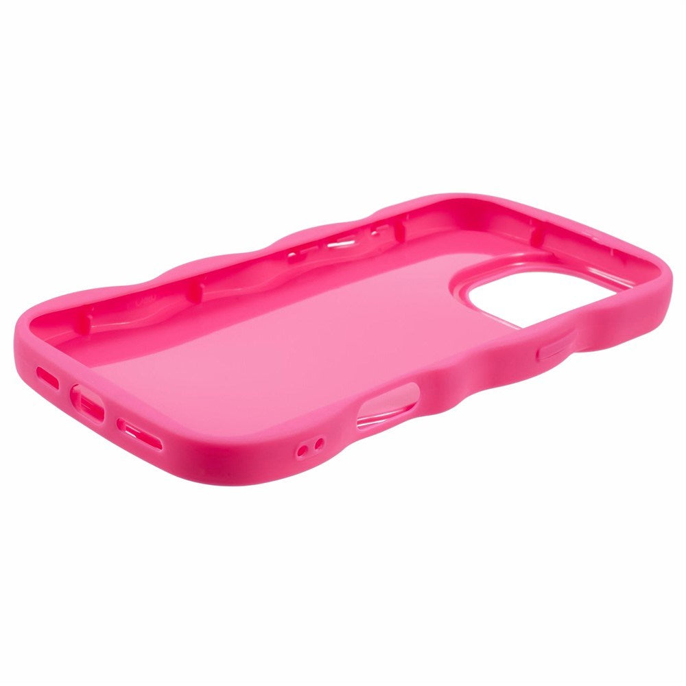 EIDERWOOD iPhone 16 Pro Fleksibelt Plastik Wavy Mobil Cover - Pink