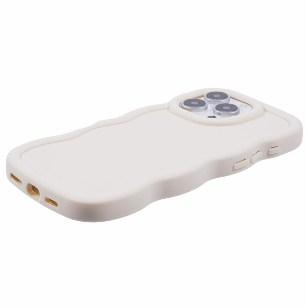 EIDERWOOD iPhone 16 Pro Fleksibelt Plastik Wavy Mobil Cover - Hvid