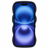 EIDERWOOD iPhone 16 Fleksibelt Plastik Wavy Mobil Cover - Sort