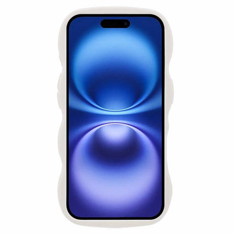 EIDERWOOD iPhone 16 Fleksibelt Plastik Wavy Mobil Cover - Hvid