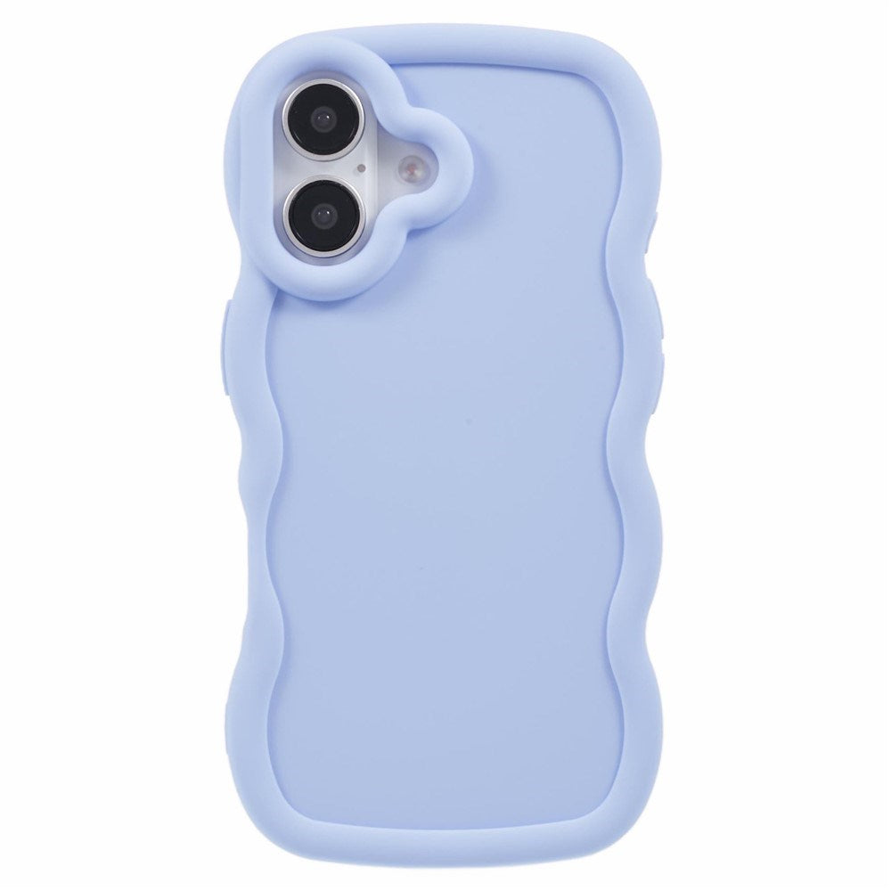 EIDERWOOD iPhone 16 Fleksibelt Plastik Wavy Mobil Cover - Lilla