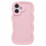 EIDERWOOD iPhone 16 Fleksibelt Plastik Wavy Mobil Cover - Lyserød