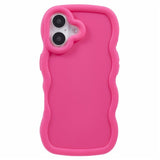 EIDERWOOD iPhone 16 Fleksibelt Plastik Wavy Mobil Cover - Pink
