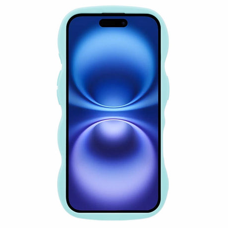 EIDERWOOD iPhone 16 Fleksibelt Plastik Wavy Mobil Cover - Blå