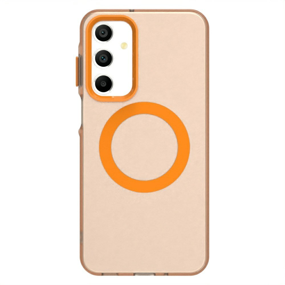 EIDERWOOD Samsung Galaxy A16 (4G/5G) Hybrid Plast Mobil Cover - MagSafe Kompatibel - Gennemsigtig / Orange