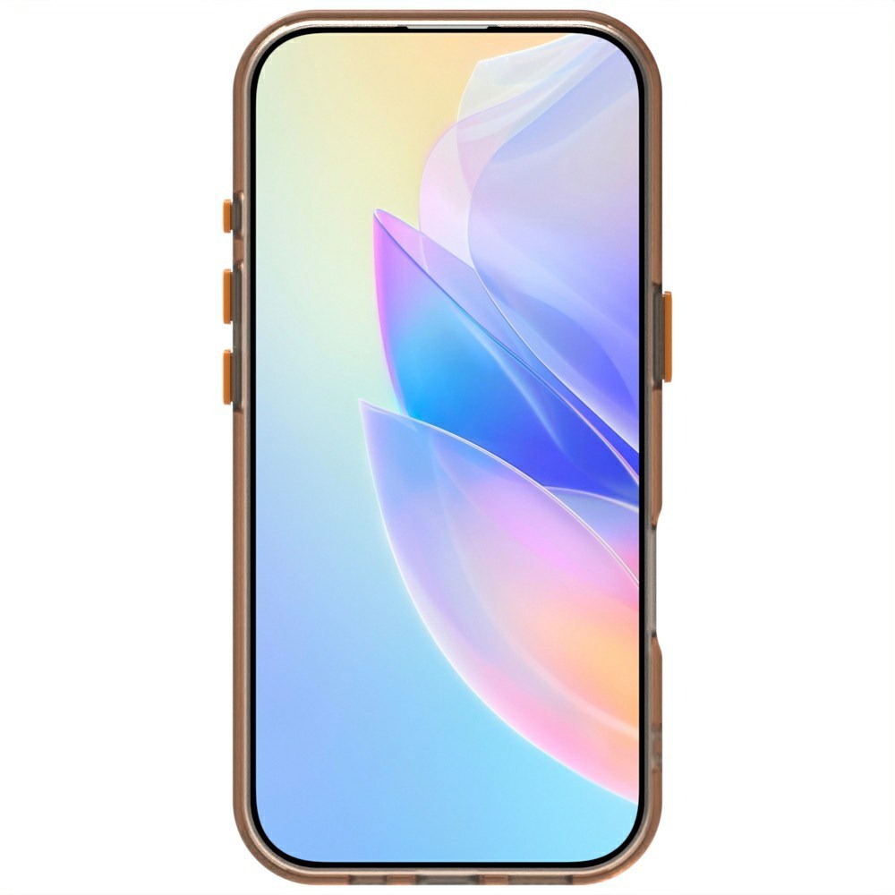 EIDERWOOD iPhone 16 Pro Hybrid Plast Mobil Cover - MagSafe Kompatibel - Gennemsigtig / Orange