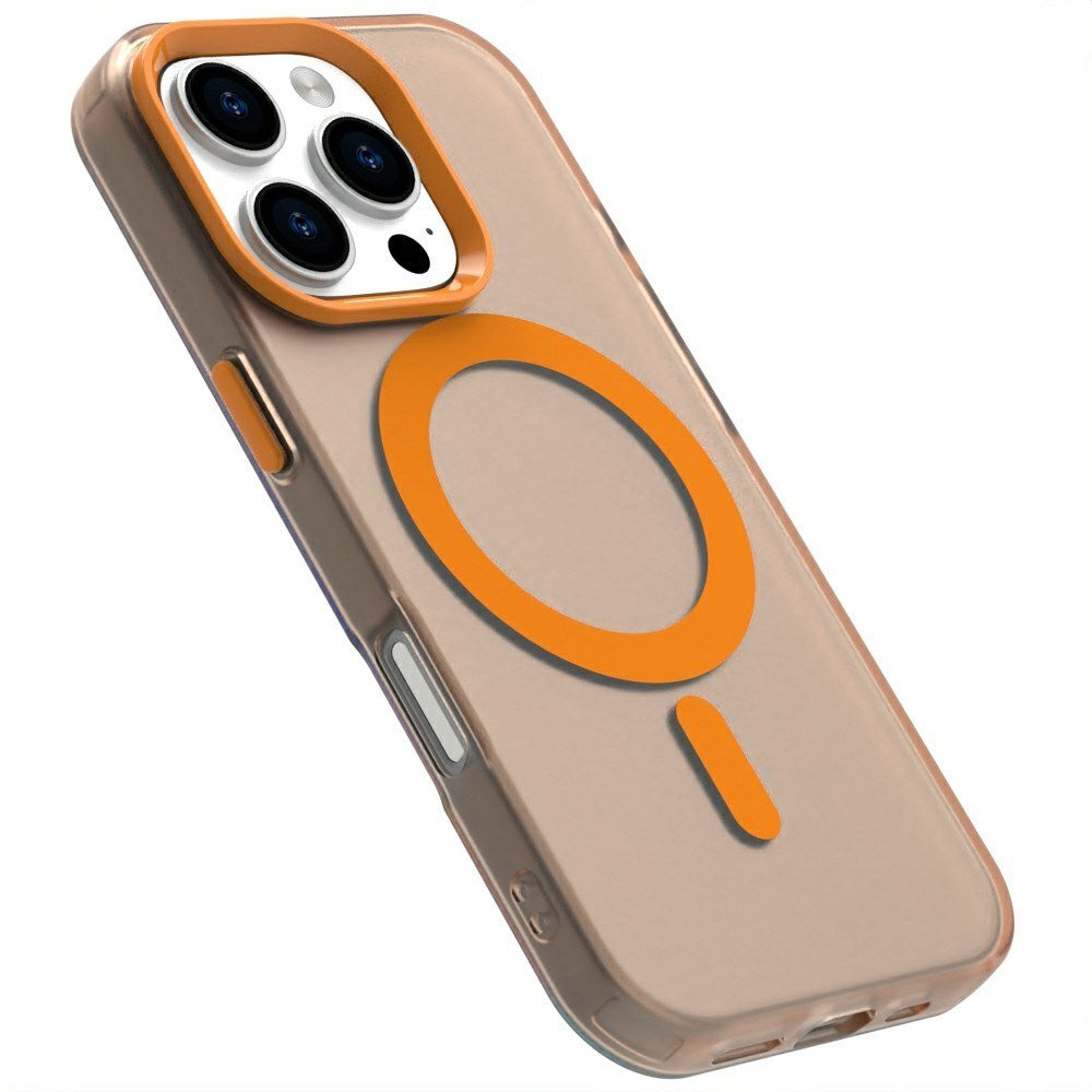 EIDERWOOD iPhone 16 Pro Max Hybrid Plast Mobil Cover - MagSafe Kompatibel - Gennemsigtig / Orange