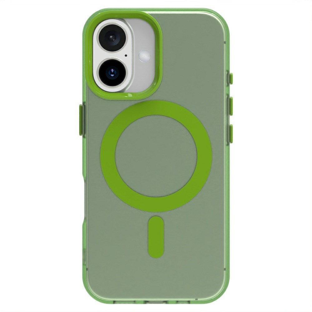 EIDERWOOD iPhone 16 Hybrid Plast Mobil Cover - MagSafe Kompatibel - Gennemsigtig / Grøn