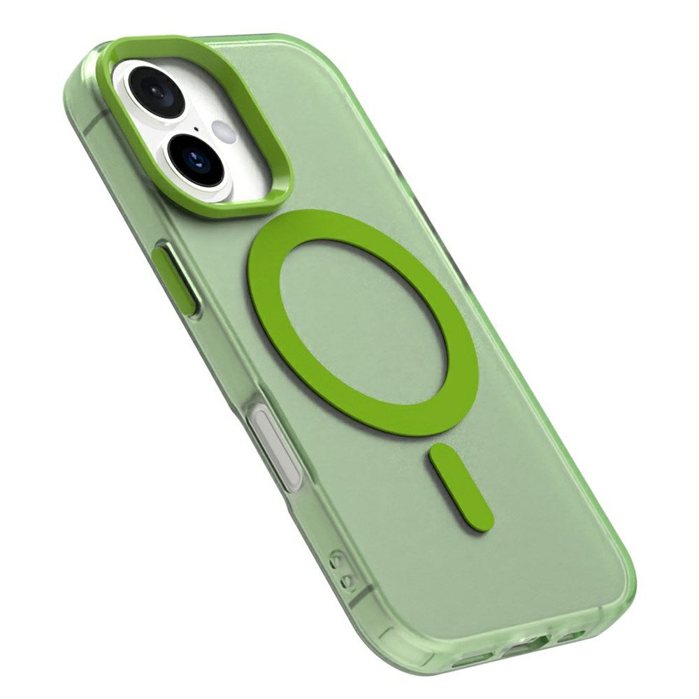 EIDERWOOD iPhone 16 Hybrid Plast Mobil Cover - MagSafe Kompatibel - Gennemsigtig / Grøn