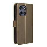 Motorola Edge 50 Neo (5G)/Moto S50 (5G)/ThinkPhone 25 (5G) - EIDERWOOD Vegansk Læder Flip Cover m. Diamant Tekstur - Brun