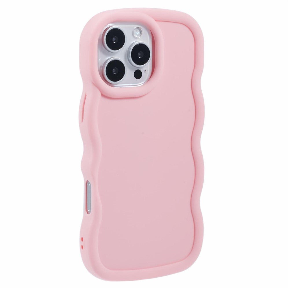 EIDERWOOD iPhone 16 Pro Max Fleksibelt Plastik Wavy Mobil Cover - Lyserød
