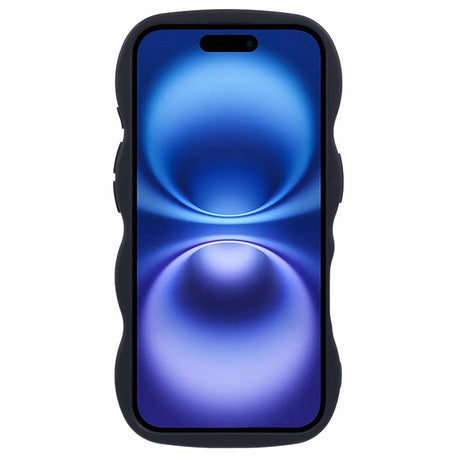 EIDERWOOD iPhone 16 Plus Fleksibelt Plastik Wavy Mobil Cover - Sort